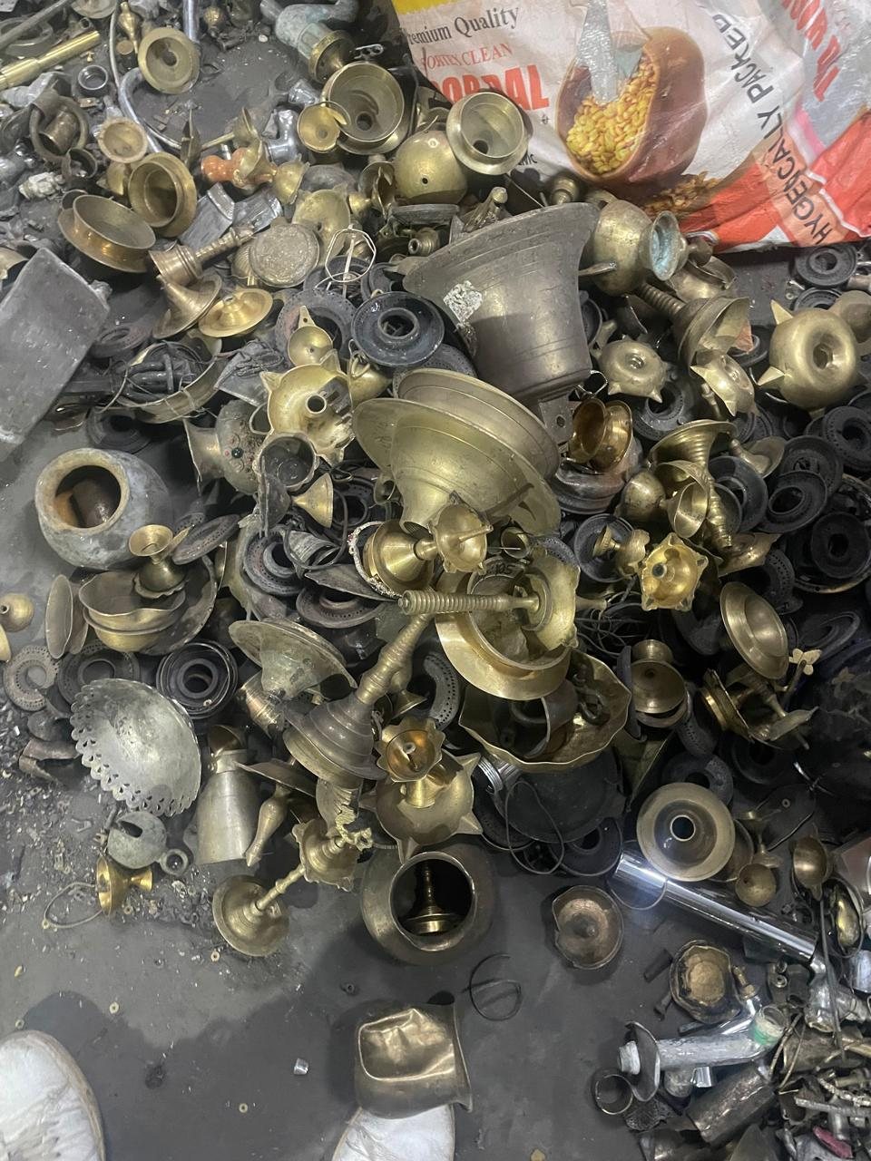 Brass-toned scrap material